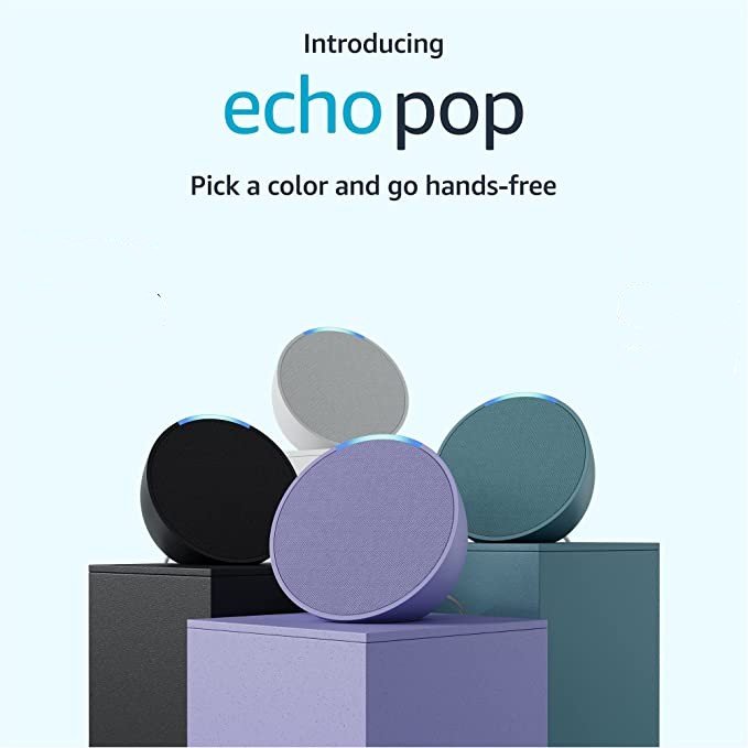 Full Sound Compact Bluetooth Smart Speaker with Hands-free Alexa Voice Control, Alarms, and Smart Home